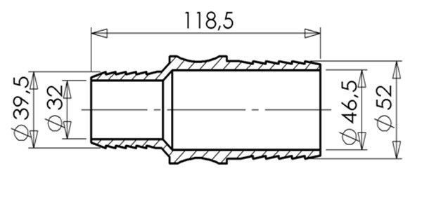 З'єднання 1 1/2"х2" для поливального шланга №128 фото
