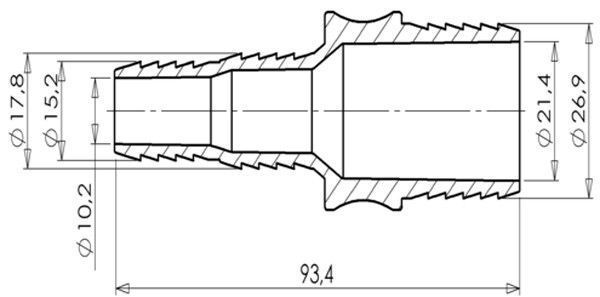 Соединение 1"х 1/2"-5/8" для поливочного шланга №099 фото