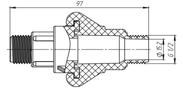 З'єднання 1/2"х1/2" різьба зовнішня (універсальне, роз'ємне) №217 фото
