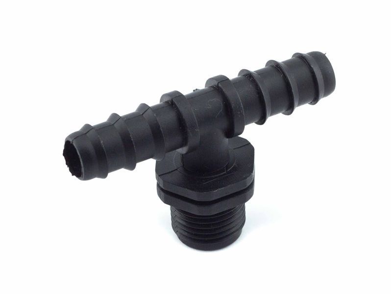 Тройник для капельной трубки 16 мм с резьбой 1/2" наружная SL-022 (1/2") фото